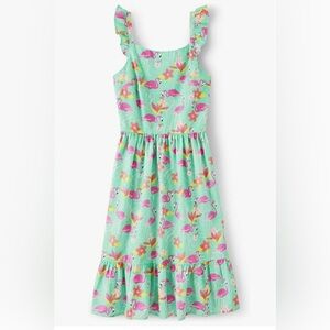 NWT Gymboree Flamingo Print ADULT  Dress - Green and Pink ruffles